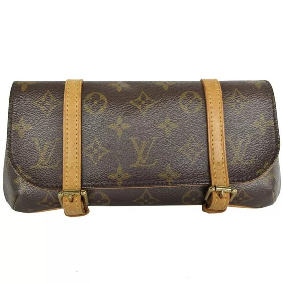 Auth LOUIS VUITTON Monogram Pochette Murrel lWaist bag Brown - Picture 1 of 13
